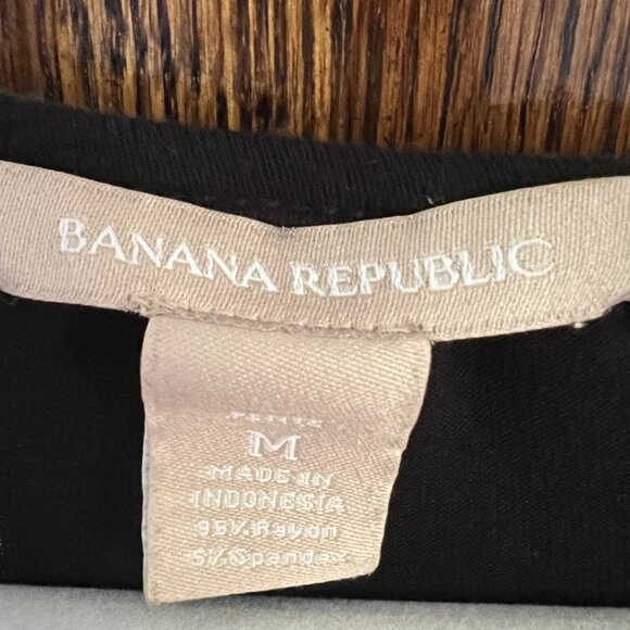 Banana Republic Black Long-Sleeve Wrap Dress – Size Medium (Petite) - Picture 3 of 4